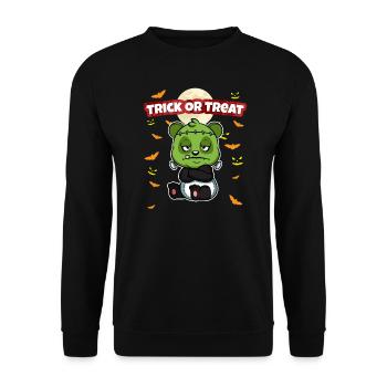 Trick Or Treat Scary Creepy Halloween Monster - Unisex Sweatshirt - black - Front - Alina (178cm) & Michal (187cm)