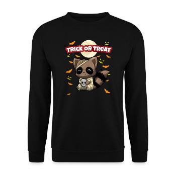 Trick Or Treat Scary Creepy Halloween Monster - Unisex Sweatshirt - black - Front - Alina (178cm) & Michal (187cm)