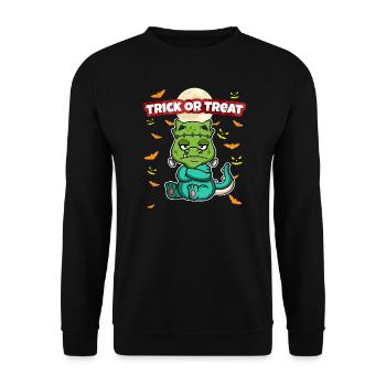 Trick Or Treat Scary Creepy Halloween Monster - Unisex Sweatshirt - black - Front - Alina (178cm) & Michal (187cm)