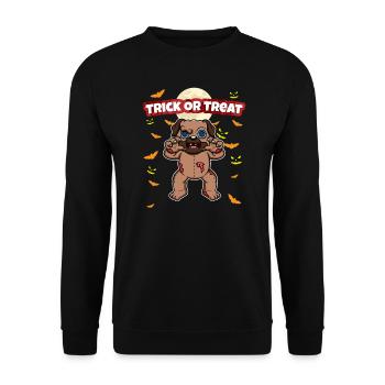 Trick Or Treat Scary Creepy Halloween Monster - Unisex Sweatshirt - black - Front - Alina (178cm) & Michal (187cm)