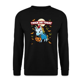 Trick Or Treat Scary Creepy Halloween Monster - Unisex Sweatshirt - black - Front - Alina (178cm) & Michal (187cm)