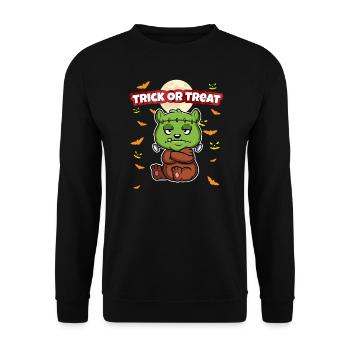 Trick Or Treat Scary Creepy Halloween Monster - Unisex Sweatshirt - black - Front - Alina (178cm) & Michal (187cm)