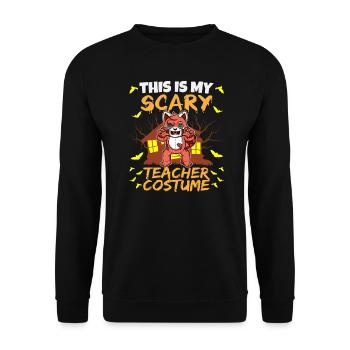 This Is My Scary Teacher Costume School Halloween - Unisex Sweatshirt - black - Front - Alina (178cm) & Michal (187cm)