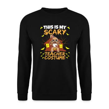 This Is My Scary Teacher Costume School Halloween - Unisex Sweatshirt - black - Front - Alina (178cm) & Michal (187cm)