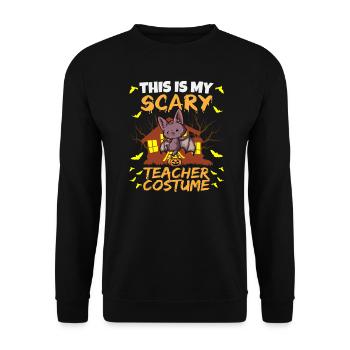 This Is My Scary Teacher Costume School Halloween - Unisex Sweatshirt - black - Front - Alina (178cm) & Michal (187cm)