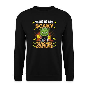 C’est mon effrayant professeur Costume School Halloween - Sweat-shirt Unisexe - noir - Devant - Alina (178cm) & Michal (187cm)