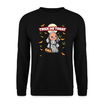 Trick Or Treat Scary Creepy Halloween Monster - Unisex Sweatshirt - black - Front - Alina (178cm) & Michal (187cm)