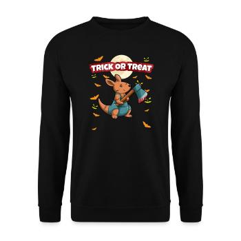 Trick Or Treat Scary Creepy Halloween Monster - Unisex Sweatshirt - black - Front - Alina (178cm) & Michal (187cm)