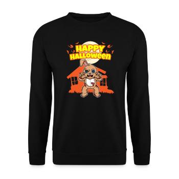 Happy Halloween Scary Funny Hallow's Eve Costume - Unisex Sweatshirt - black - Front - Alina (178cm) & Michal (187cm)