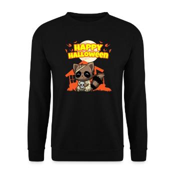Happy Halloween Scary Funny Hallow's Eve Costume - Unisex Sweatshirt - black - Front - Alina (178cm) & Michal (187cm)