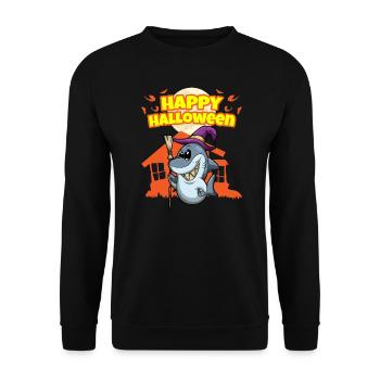 Happy Halloween Scary Funny Hallow's Eve Costume - Unisex Sweatshirt - black - Front - Alina (178cm) & Michal (187cm)