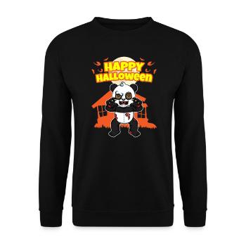Happy Halloween Scary Funny Hallow's Eve Costume - Unisex Sweatshirt - black - Front - Alina (178cm) & Michal (187cm)