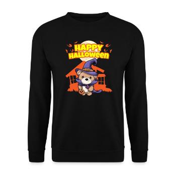 Happy Halloween Scary Funny Hallow's Eve Costume - Unisex Sweatshirt - black - Front - Alina (178cm) & Michal (187cm)