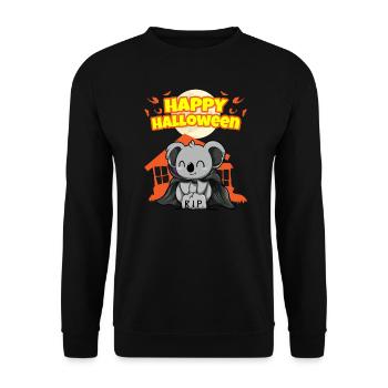 Happy Halloween Scary Funny Hallow's Eve Costume - Unisex Sweatshirt - black - Front - Alina (178cm) & Michal (187cm)