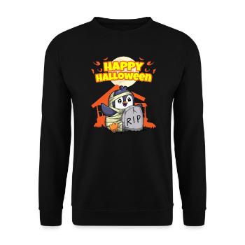 Happy Halloween Scary Funny Hallow's Eve Costume - Unisex Sweatshirt - black - Front - Alina (178cm) & Michal (187cm)