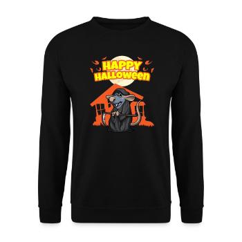 Happy Halloween Scary Funny Hallow's Eve Costume - Unisex Sweatshirt - black - Front - Alina (178cm) & Michal (187cm)
