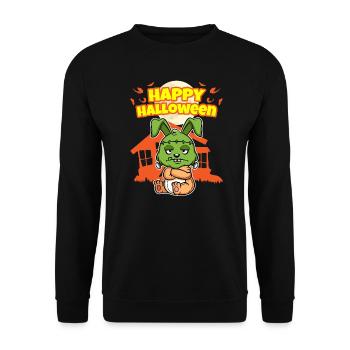 Happy Halloween Scary Funny Hallow's Eve Costume - Unisex Sweatshirt - black - Front - Alina (178cm) & Michal (187cm)