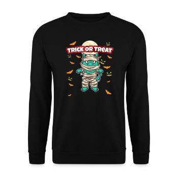 Trick Or Treat Scary Creepy Halloween Monster - Unisex Sweatshirt - black - Front - Alina (178cm) & Michal (187cm)
