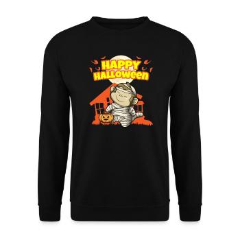 Happy Halloween Scary Funny Hallow's Eve Costume - Unisex Sweatshirt - black - Front - Alina (178cm) & Michal (187cm)