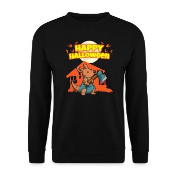 Happy Halloween Scary Funny Hallow's Eve Costume - Unisex Sweatshirt - black - Front - Alina (178cm) & Michal (187cm)