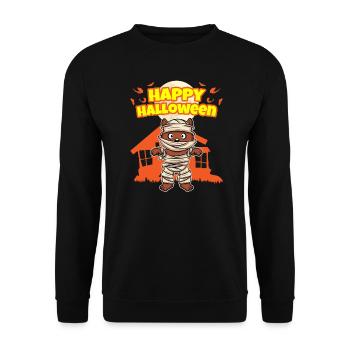 Happy Halloween Scary Funny Hallow's Eve Costume - Unisex Sweatshirt - black - Front - Alina (178cm) & Michal (187cm)