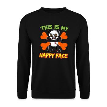 C’est mon visage heureux drôle de monstre d’Halloween - Sweat-shirt Unisexe - noir - Devant - Alina (178cm) & Michal (187cm)