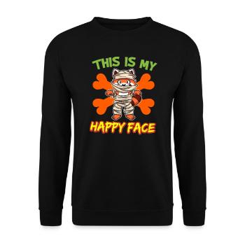 C’est mon visage heureux drôle de monstre d’Halloween - Sweat-shirt Unisexe - noir - Devant - Alina (178cm) & Michal (187cm)