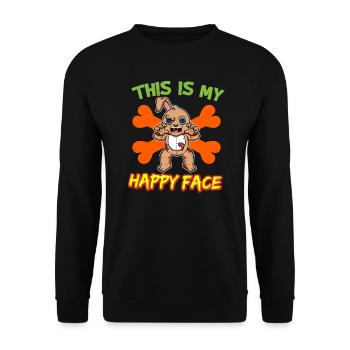 C’est mon visage heureux drôle de monstre d’Halloween - Sweat-shirt Unisexe - noir - Devant - Alina (178cm) & Michal (187cm)