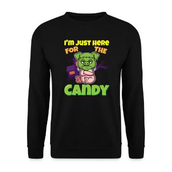 Je suis juste ici pour la bête d’Halloween effrayante de bonbons - Sweat-shirt Unisexe - noir - Devant - Alina (178cm) & Michal (187cm)