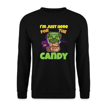 Je suis juste ici pour la bête d’Halloween effrayante de bonbons - Sweat-shirt Unisexe - noir - Devant - Alina (178cm) & Michal (187cm)