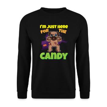 Je suis juste ici pour la bête d’Halloween effrayante de bonbons - Sweat-shirt Unisexe - noir - Devant - Alina (178cm) & Michal (187cm)