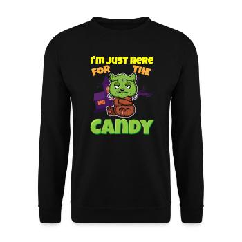 Je suis juste ici pour la bête d’Halloween effrayante de bonbons - Sweat-shirt Unisexe - noir - Devant - Alina (178cm) & Michal (187cm)