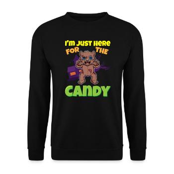 I'm Just Here For The Candy Scary Halloween Beast - Unisex Pullover - Schwarz - Vorne - Alina (178cm) & Michal (187cm)