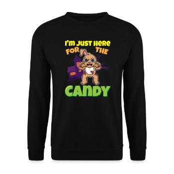 Je suis juste ici pour la bête d’Halloween effrayante de bonbons - Sweat-shirt Unisexe - noir - Devant - Alina (178cm) & Michal (187cm)