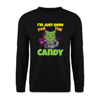 I'm Just Here For The Candy Scary Halloween Beast - Unisex Pullover - Schwarz - Vorne - Alina (178cm) & Michal (187cm)