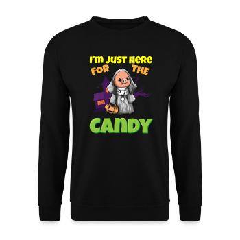 I'm Just Here For The Candy Scary Halloween Beast - Unisex Pullover - Schwarz - Vorne - Alina (178cm) & Michal (187cm)