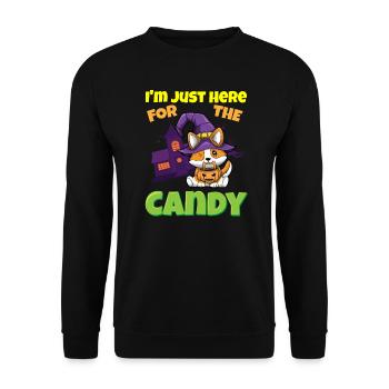 Je suis juste ici pour la bête d’Halloween effrayante de bonbons - Sweat-shirt Unisexe - noir - Devant - Alina (178cm) & Michal (187cm)