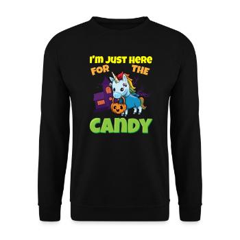 Je suis juste ici pour la bête d’Halloween effrayante de bonbons - Sweat-shirt Unisexe - noir - Devant - Alina (178cm) & Michal (187cm)