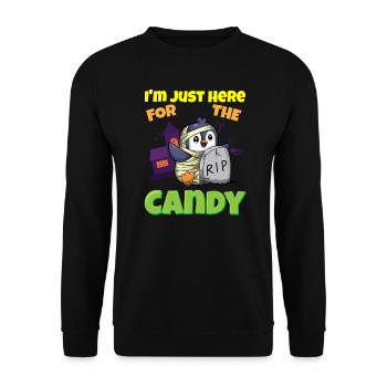 Je suis juste ici pour la bête d’Halloween effrayante de bonbons - Sweat-shirt Unisexe - noir - Devant - Alina (178cm) & Michal (187cm)