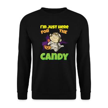 Je suis juste ici pour la bête d’Halloween effrayante de bonbons - Sweat-shirt Unisexe - noir - Devant - Alina (178cm) & Michal (187cm)