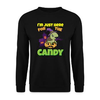 Je suis juste ici pour la bête d’Halloween effrayante de bonbons - Sweat-shirt Unisexe - noir - Devant - Alina (178cm) & Michal (187cm)