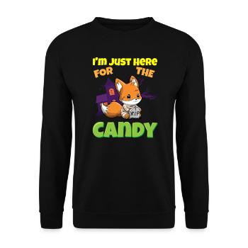Je suis juste ici pour la bête d’Halloween effrayante de bonbons - Sweat-shirt Unisexe - noir - Devant - Alina (178cm) & Michal (187cm)