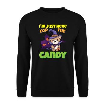 Je suis juste ici pour la bête d’Halloween effrayante de bonbons - Sweat-shirt Unisexe - noir - Devant - Alina (178cm) & Michal (187cm)