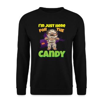 I'm Just Here For The Candy Scary Halloween Beast - Unisex Pullover - Schwarz - Vorne - Alina (178cm) & Michal (187cm)