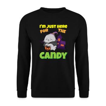 Je suis juste ici pour la bête d’Halloween effrayante de bonbons - Sweat-shirt Unisexe - noir - Devant - Alina (178cm) & Michal (187cm)