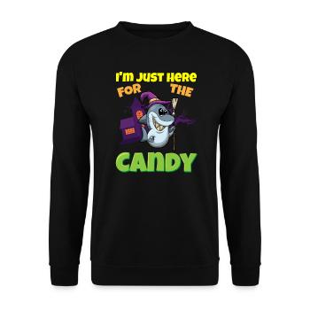 I'm Just Here For The Candy Scary Halloween Beast - Unisex Pullover - Schwarz - Vorne - Alina (178cm) & Michal (187cm)