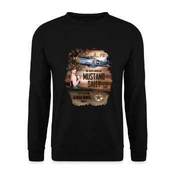P51 Pinup Sally - Unisex Pullover - Schwarz - Vorne - Alina (178cm) & Michal (187cm)