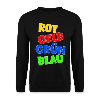 Farbenblind Farben Lehrer Schüler Spaß Schule - Unisex Pullover - Schwarz - Vorne - Alina (178cm) & Michal (187cm)