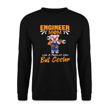 Maman ingénieure comme une maman Regualr mais plus cool - Sweat-shirt Unisexe - noir - Devant - Alina (178cm) & Michal (187cm)