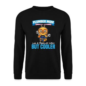 Maman plombière comme une maman régulière mais plus cool - Sweat-shirt Unisexe - noir - Devant - Alina (178cm) & Michal (187cm)